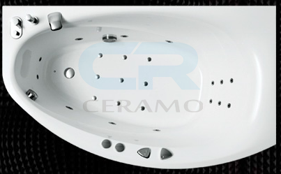 Фото  Balteco Eclipse S7 Гідромасажна ванна асиметрична ліва 160х95, біла