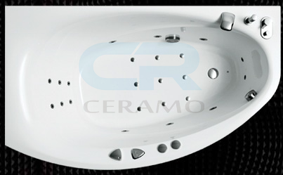 Фото  Balteco Eclipse S3 Гідромасажна ванна асиметрична права 150х95, біла