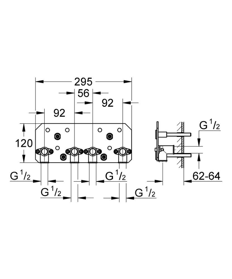 Фото 26042000 Grohe Rainshower F-Series 15'' Верхній душ внутрішня частина  295х120мм, 