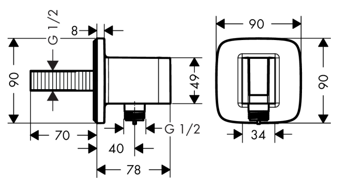 Фото 26485000 Hansgrohe FixFit Porter E Шлангове підключення з тримачем для душу, хром