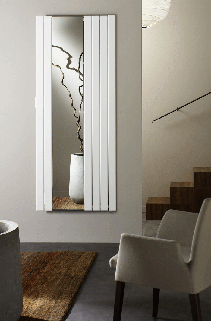 Фото NVM 180-6 Zehnder Nova Mirror  Дизайн-радіатор  1800x638, білий