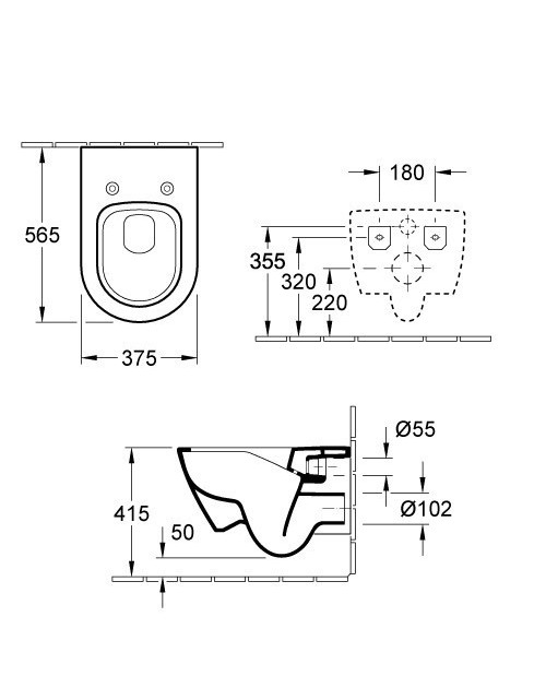 Фото 5614R201   Villeroy&Boch Subway 2.0 Унітаз підвісний + сидіння SoftClose 56,5х37.5, білий