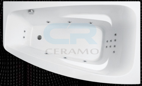 Фото  Balteco Orion S5 Гідромасажна ванна асиметрична ліва 169х102, біла