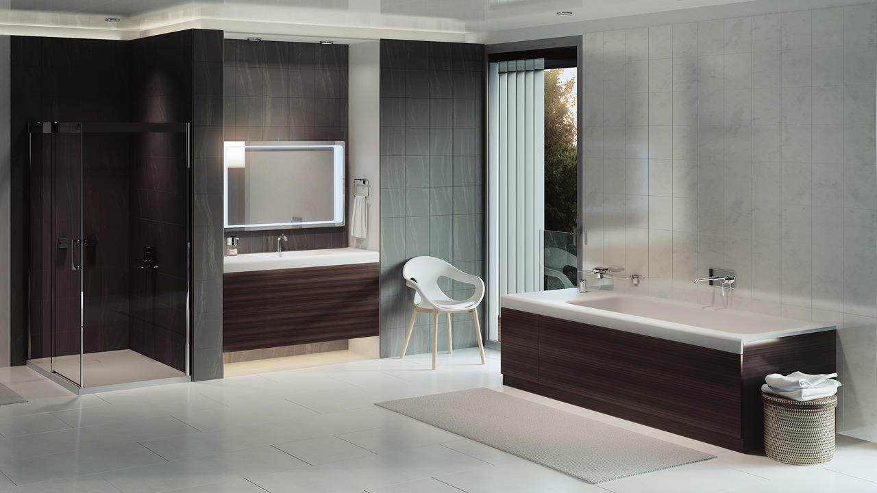 Фото INT10/PVCxxx/PTO Balteco Integra Шафка у ванну кімнату 100x48 (push-to-open), ПВХ-плівка