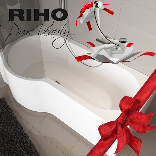 При покупці ванни Riho з панеллю отримайте сифон автомат Viega у подарунок