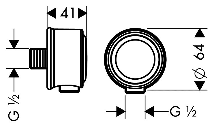 Фото 16884820 Hansgrohe FixFit Classic Шлангове підключення , шліфований нікель