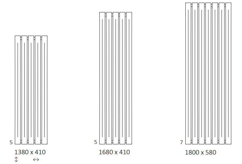 Фото WGB19180058 Terma Pier  Дизайн-радіатор вуглецева сталь 1800x580, RAL
