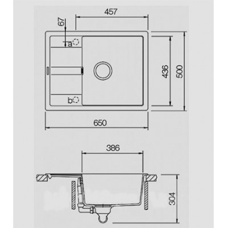 Фото  Schock Diy D100 S Кухонна мийка граніт 650х500х304 універсальна, Beton