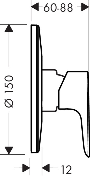 Фото 71766000 Hansgrohe Talis E   Змішувач зовнішня частина на одного користувача , хром